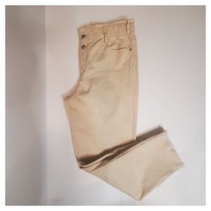 Scoop Crop Straight Jeans Beige, Size 12